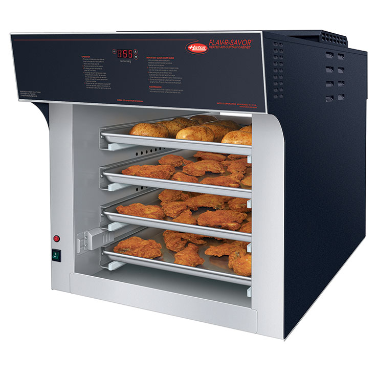 Flav-R-Savor® Air Curtain Heated Display Pass-Thru Cabinet, (4) tier slides