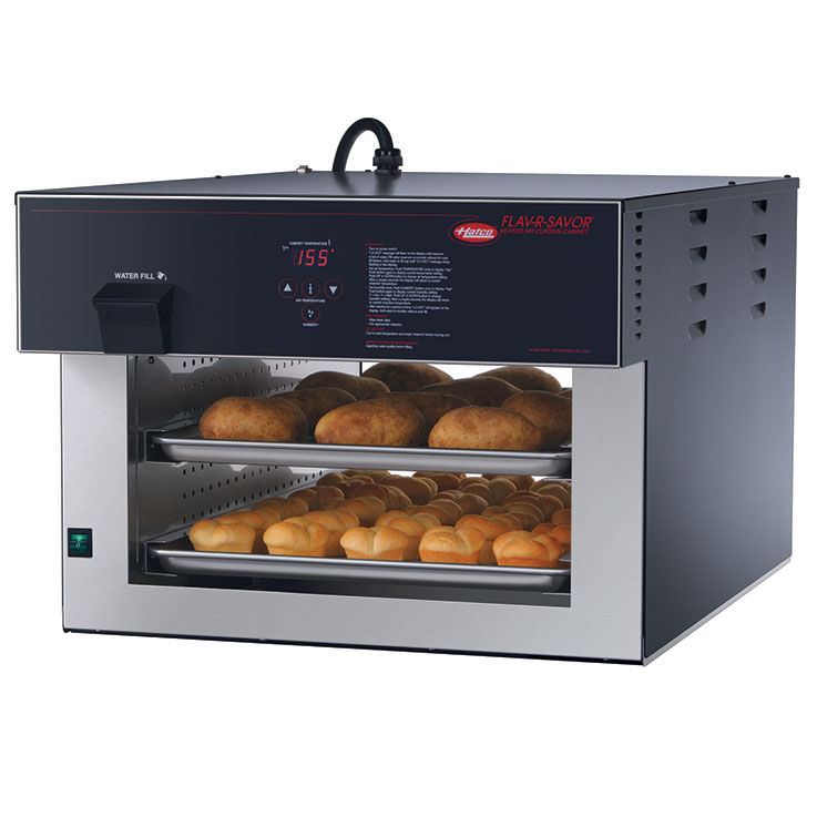 Flav-R-Savor® Air Curtain Heated Display Cabinet, Pass-thru,  (2) tier slides for full size sheet pans