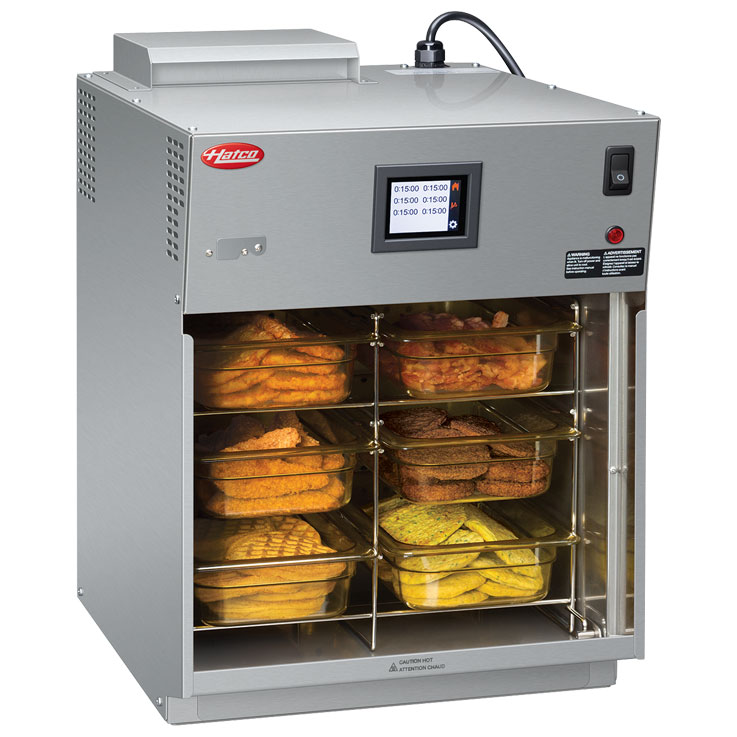 Flav-R-Savor® Air Curtain Heated Display Cabinet, (3) tier slide