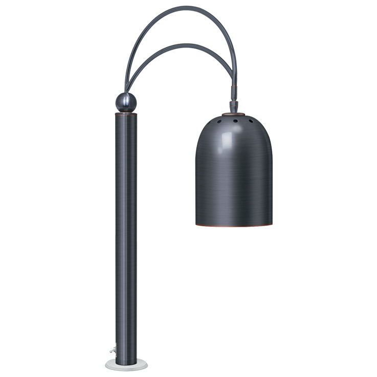 Counter Mount Single Bulb Decorative Carving Station Lamp with Bright Nickel Finish