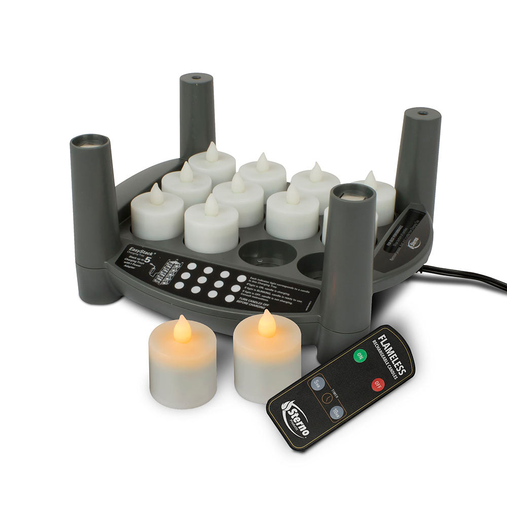 Rechargeable LED Candle Set 2.0 Timer - Starter Kit - Amber Tealight
