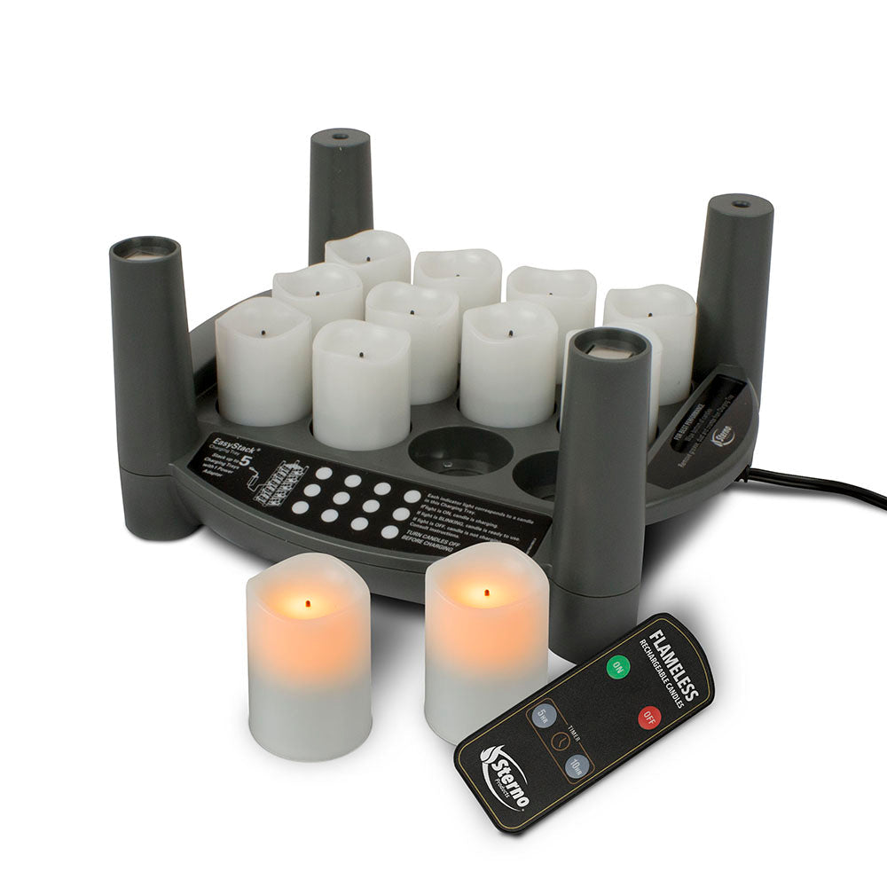Rechargeable LED Candle Set 2.0 Timer - Starter Kit - Amber Votives