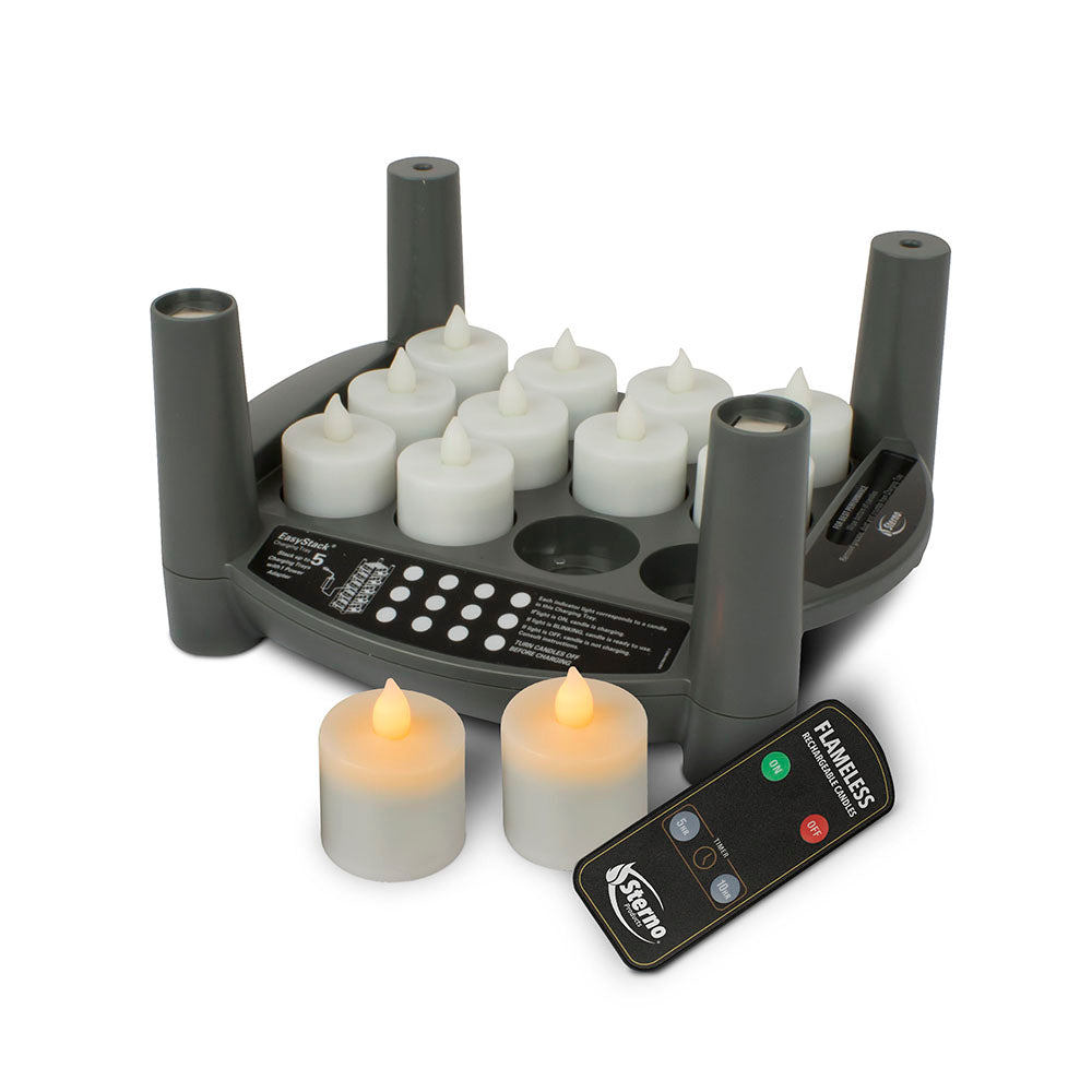 Rechargeable LED Candle Set 2.0 Timer - Amber Tealight