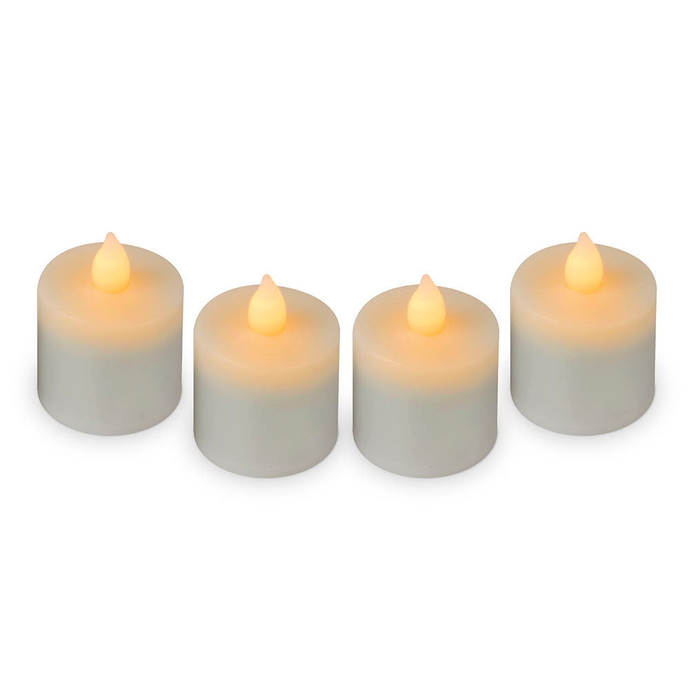 Rechargeable Flameless LED Candle Set 2.0 Timer - 4 Pack - Amber Tealight