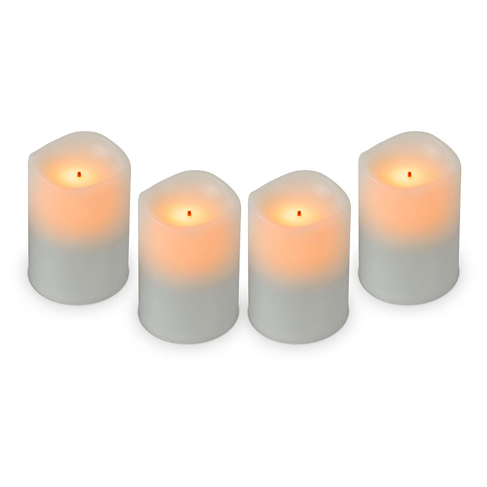 Rechargeable LED Flameless Votive Candle, Amber Flame - 4 Pack