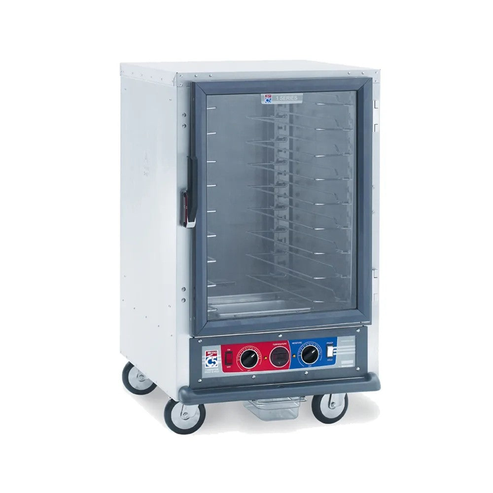 C5™ 1 Series Half-Height Non-Insulated Heated Holding Cabinet w/ (8) Pan Capacity, Universal Slides, Clear Door, 120v