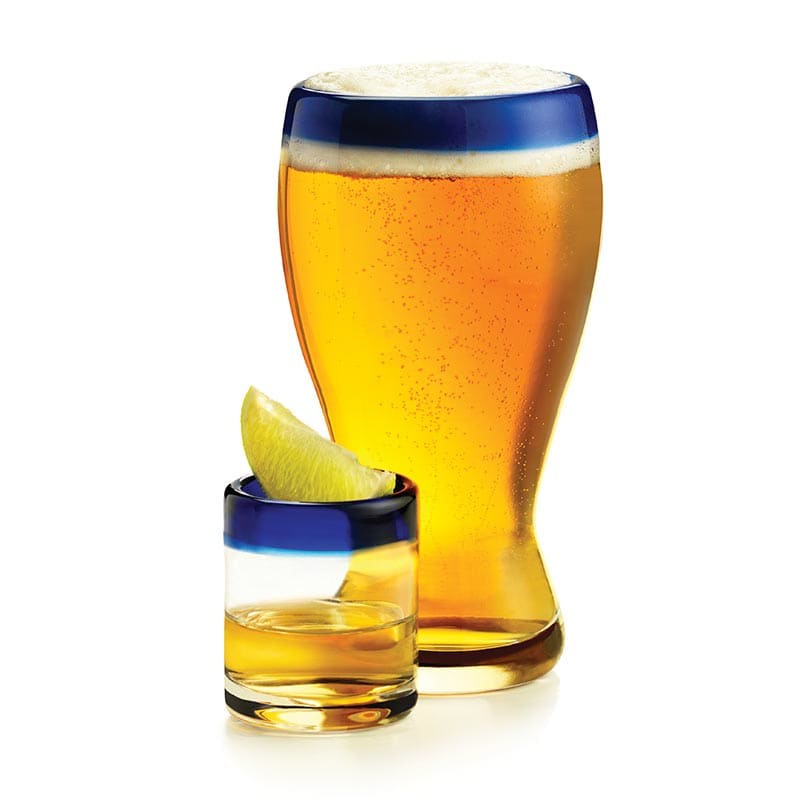 Aruba 2.5 oz. Shot Glass with Cobalt Blue Rim