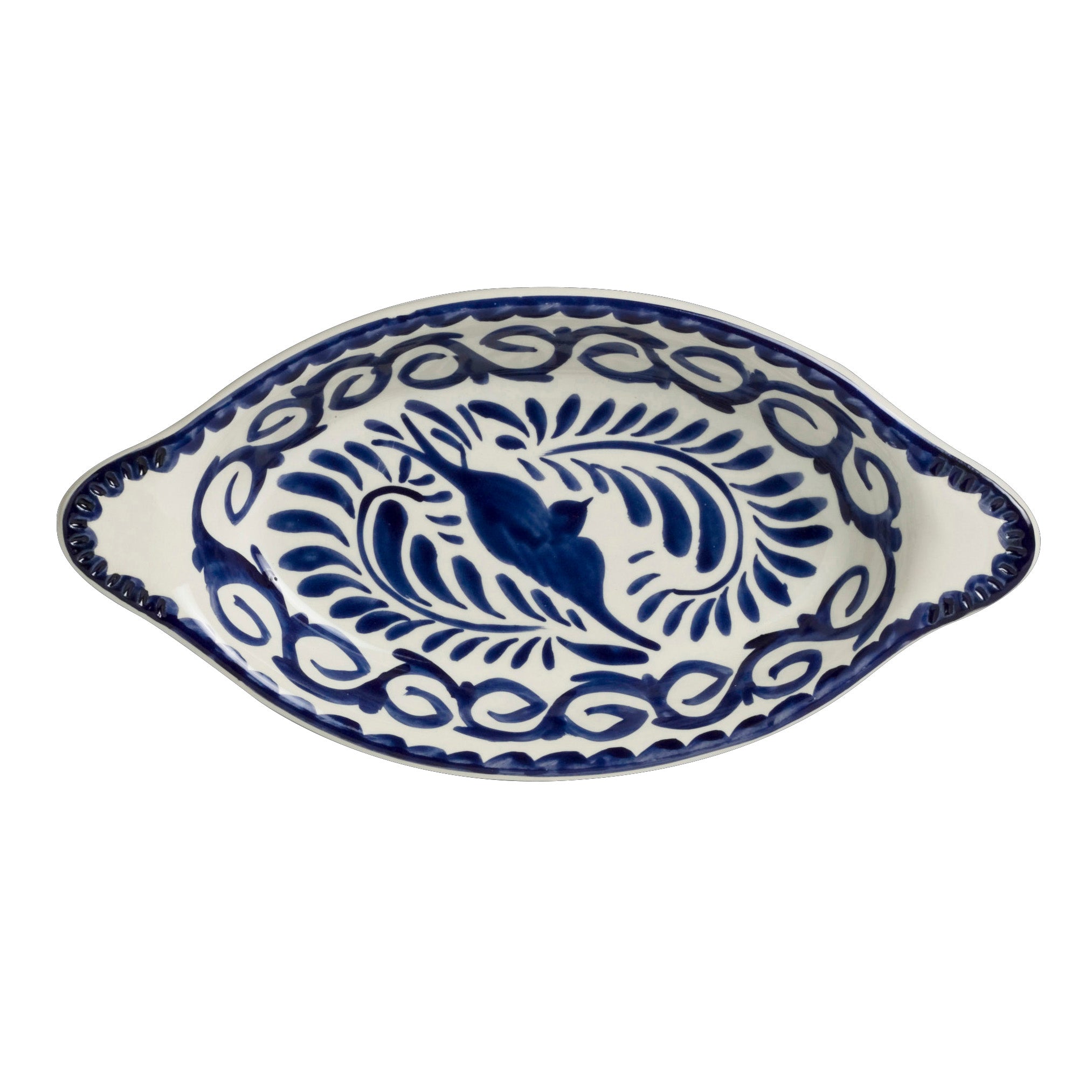 Oval Rarebit L 10.0" W 5.0" (12.0 Oz) Puebla Blue