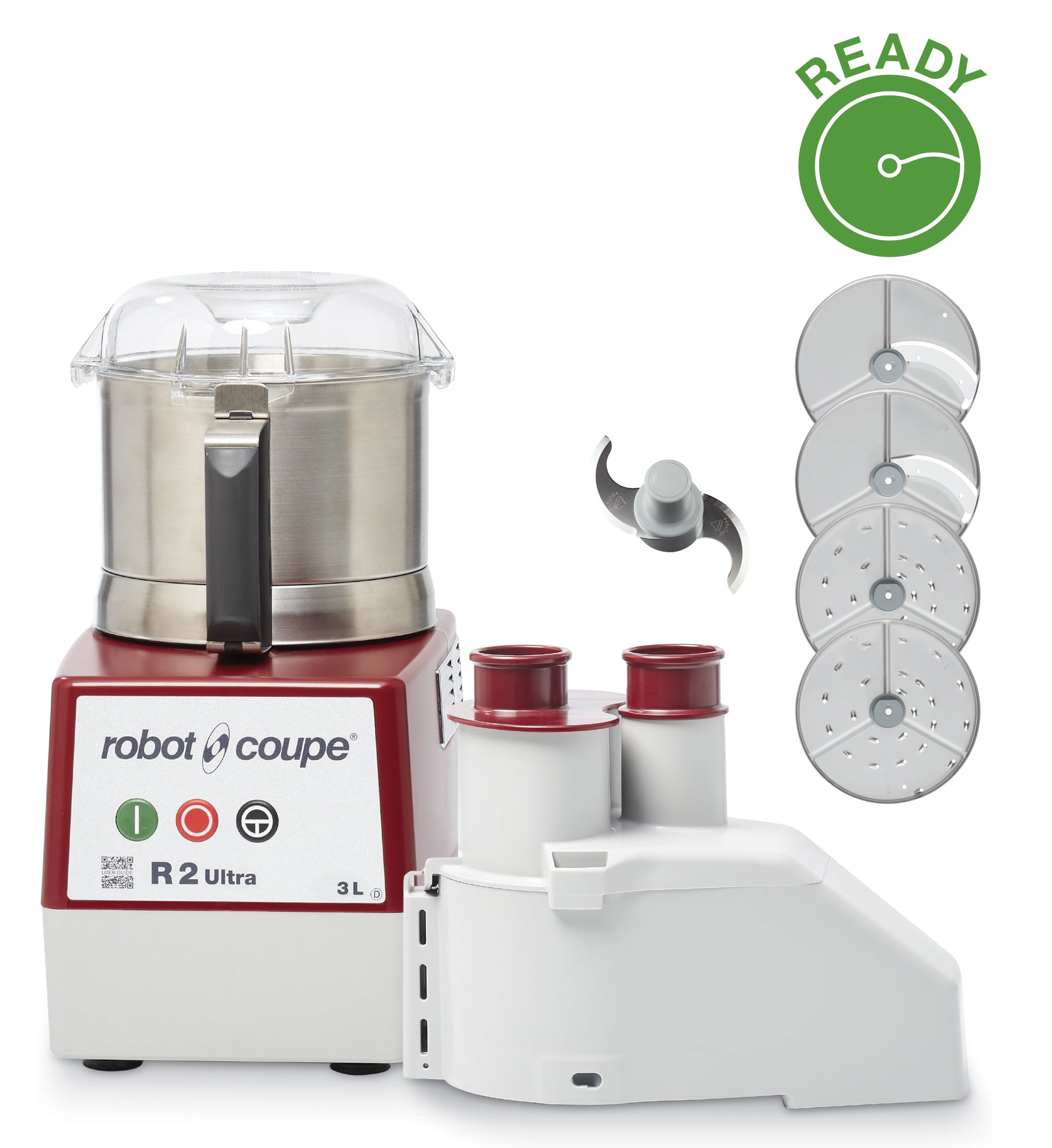 Stainless Steel Bowl Continuous Feed Vegetable Prep Food Processor, 1 HP