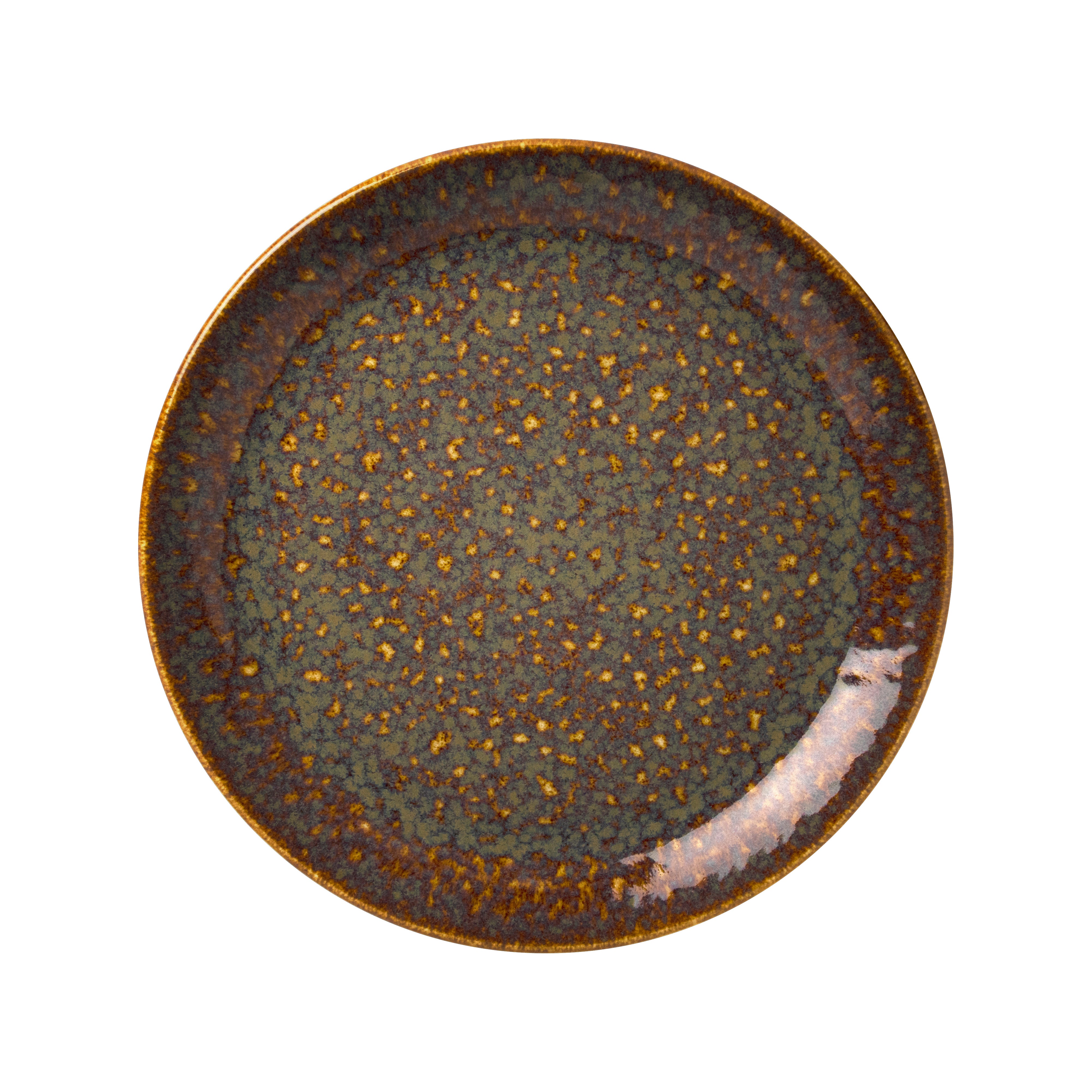 Coupe Plate 9.0" Dia. Vesuvius Amber