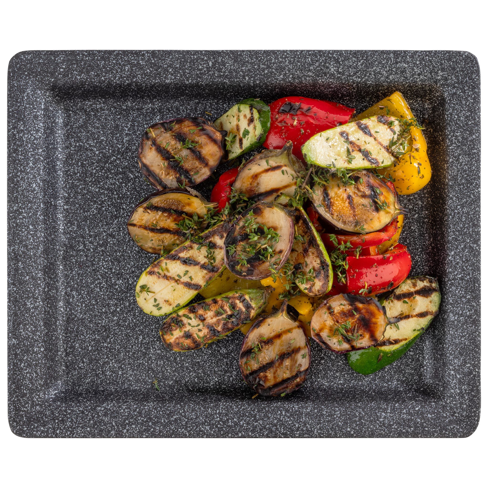 APS Germany Frostfire 1/2 GN Dark Speckled Cast Aluminum Tray