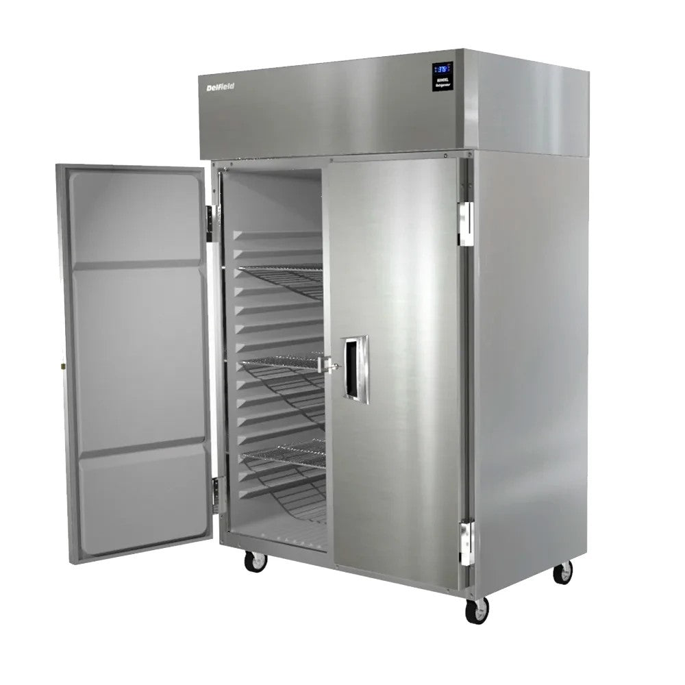 Two Section Reach In Refrigerator, (2) Right Hinge Solid Door