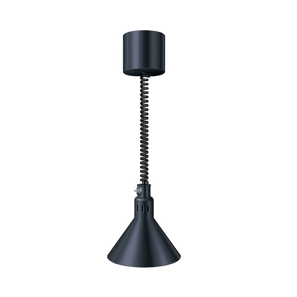 10-1/2" Bright Nickel Decorative Heat Lamp with Black Cord