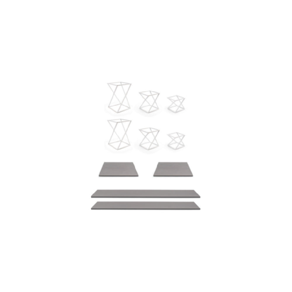 10-Piece Twist Riser Set, Clear Glass on Natural