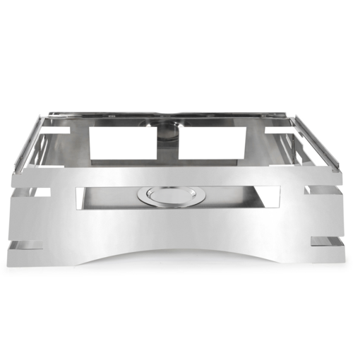 All-in-One Revo Chafer Stand, 23-3/4"W x 16"D x7"H, rectangular, includes hook -on sterno shelf, 18/10 stainless steel