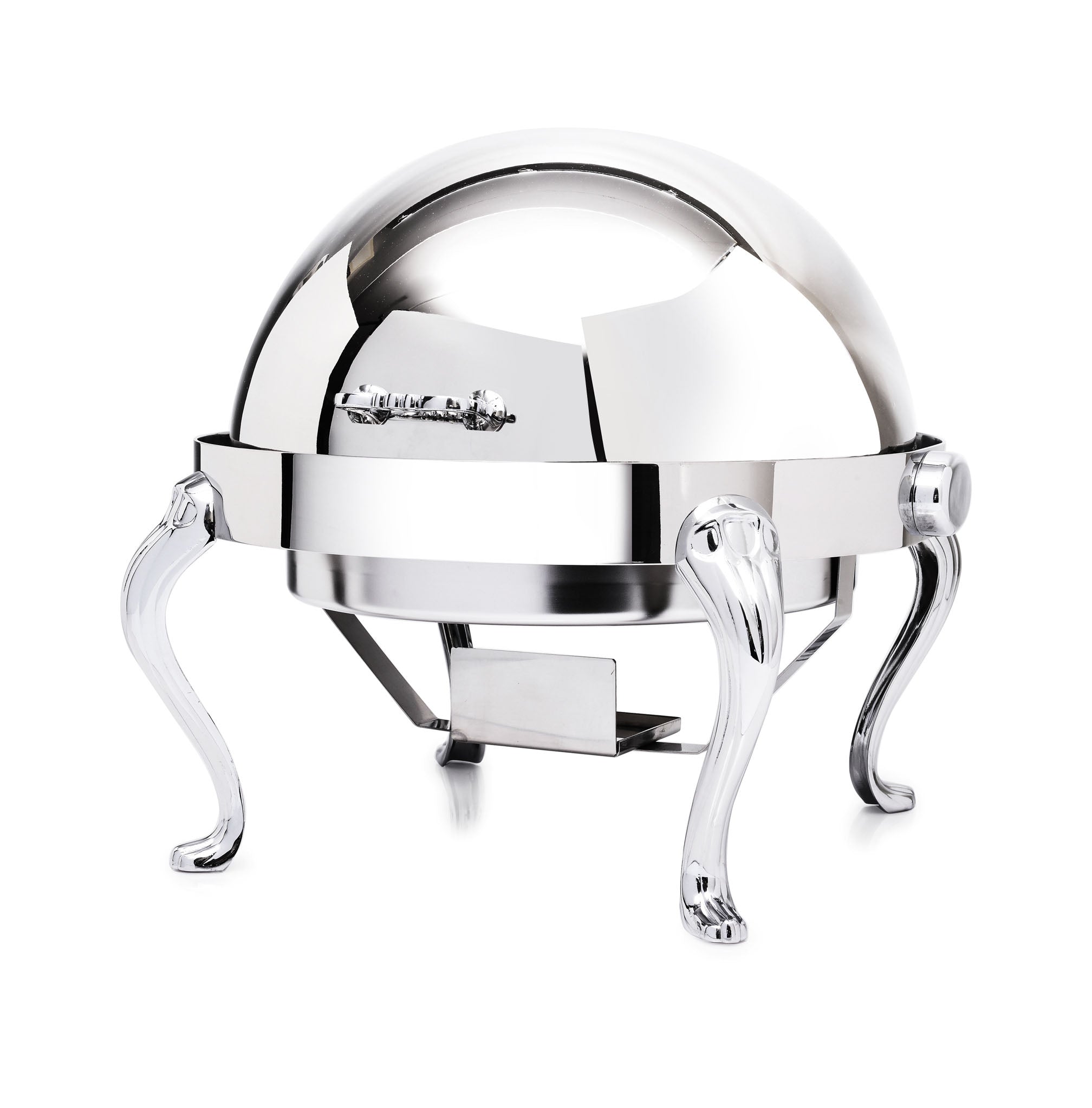 Queen Anne 8 Quart Round Chafing Dish w/ Roll Top Cover, Stainless Steel