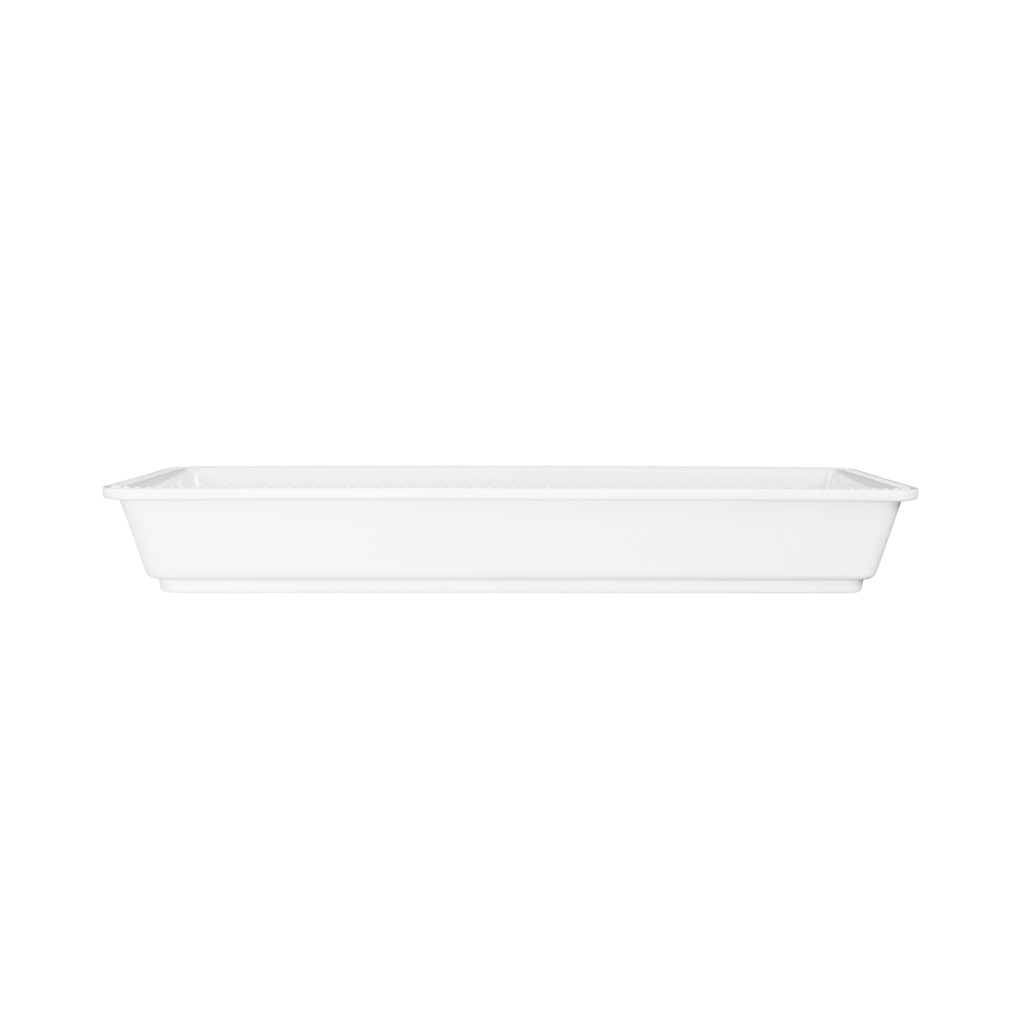 Elite Global Solutions Venetian 15" x 6" x 2" Beaded Rectangular Tray, Display White