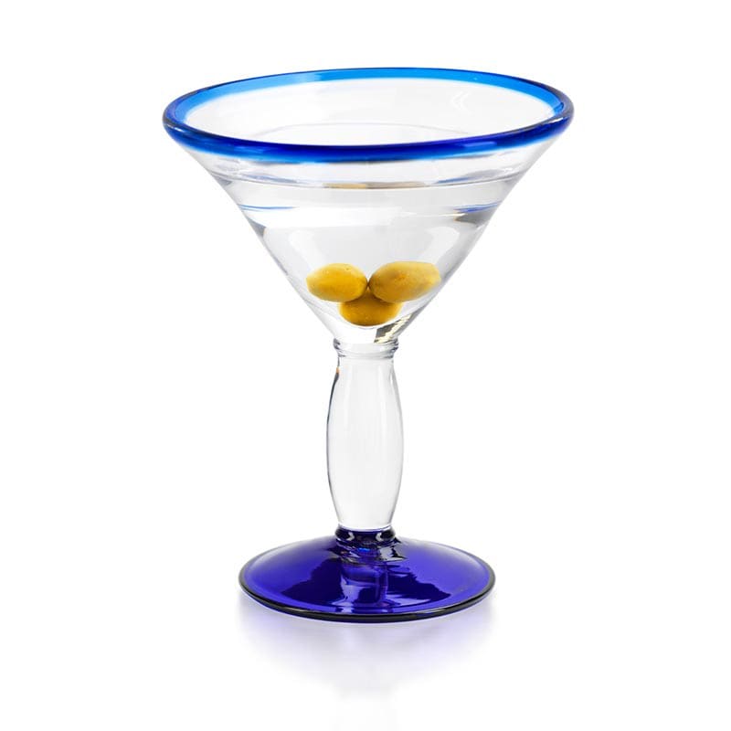 Aruba 15 oz. Cocktail Glass with Cobalt Blue Rim