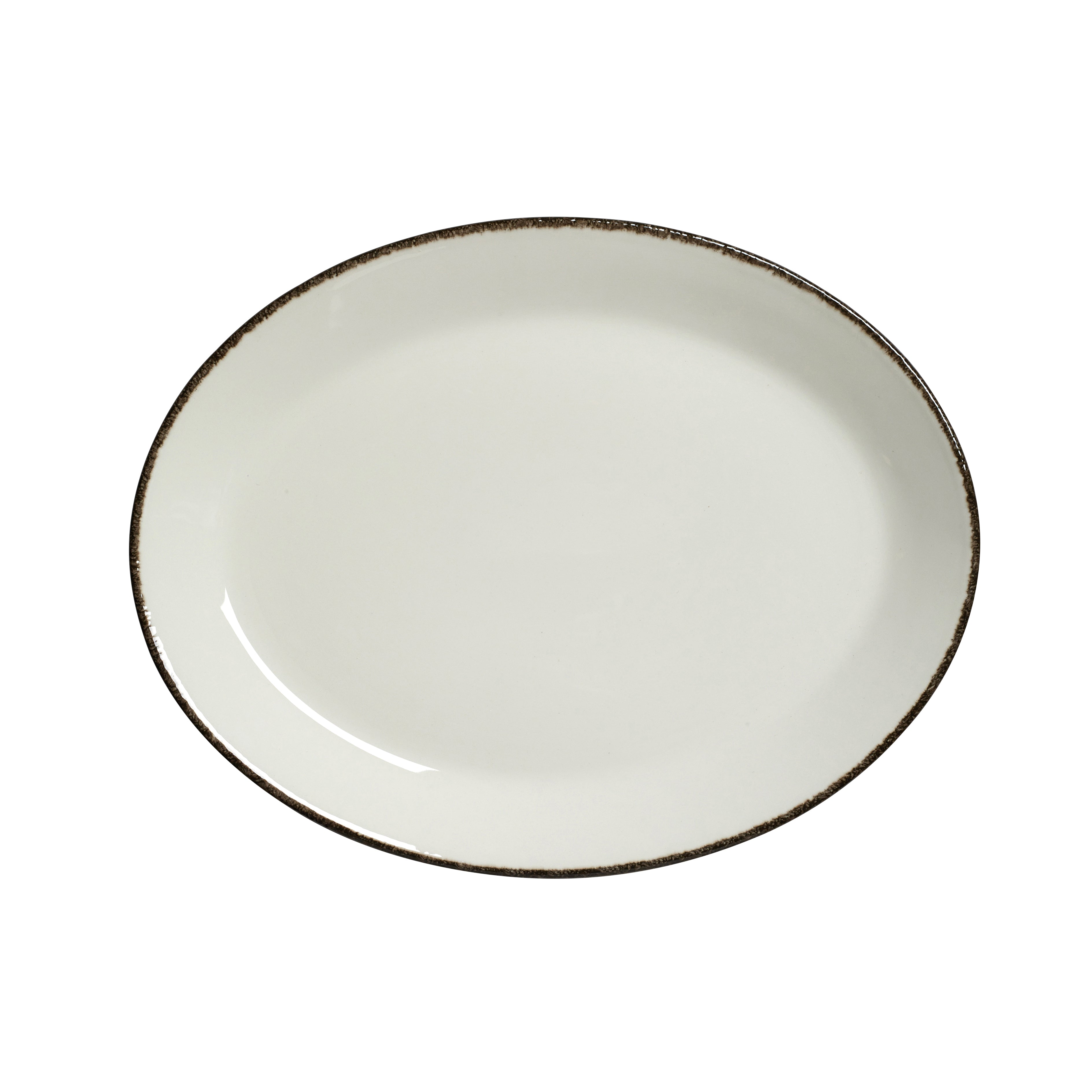 Oval Coupe Platter L 11.0" W 8.5" Charcoal Dapple