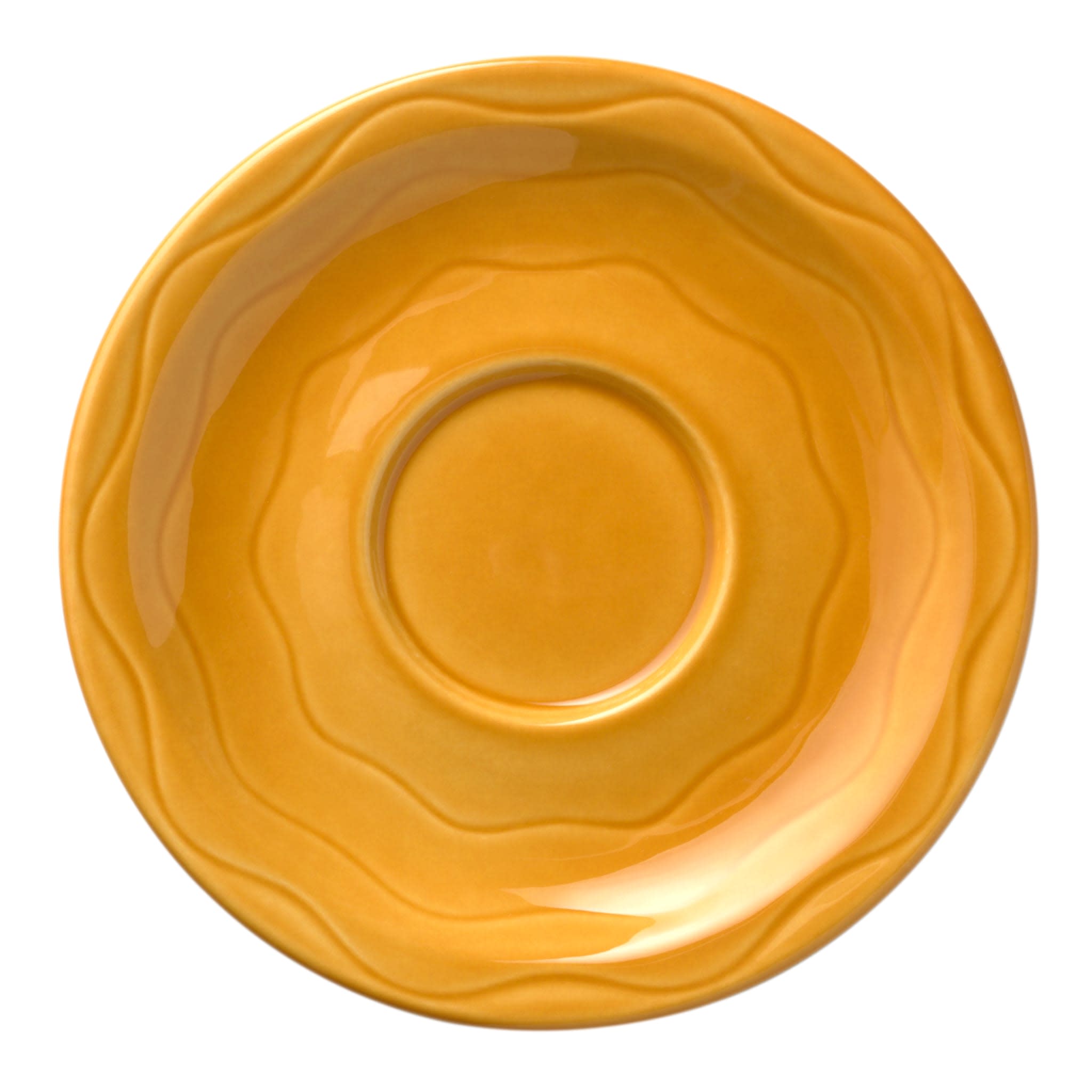 Cantina 6-1/4 in. Saffron Saucer Carved Pattern