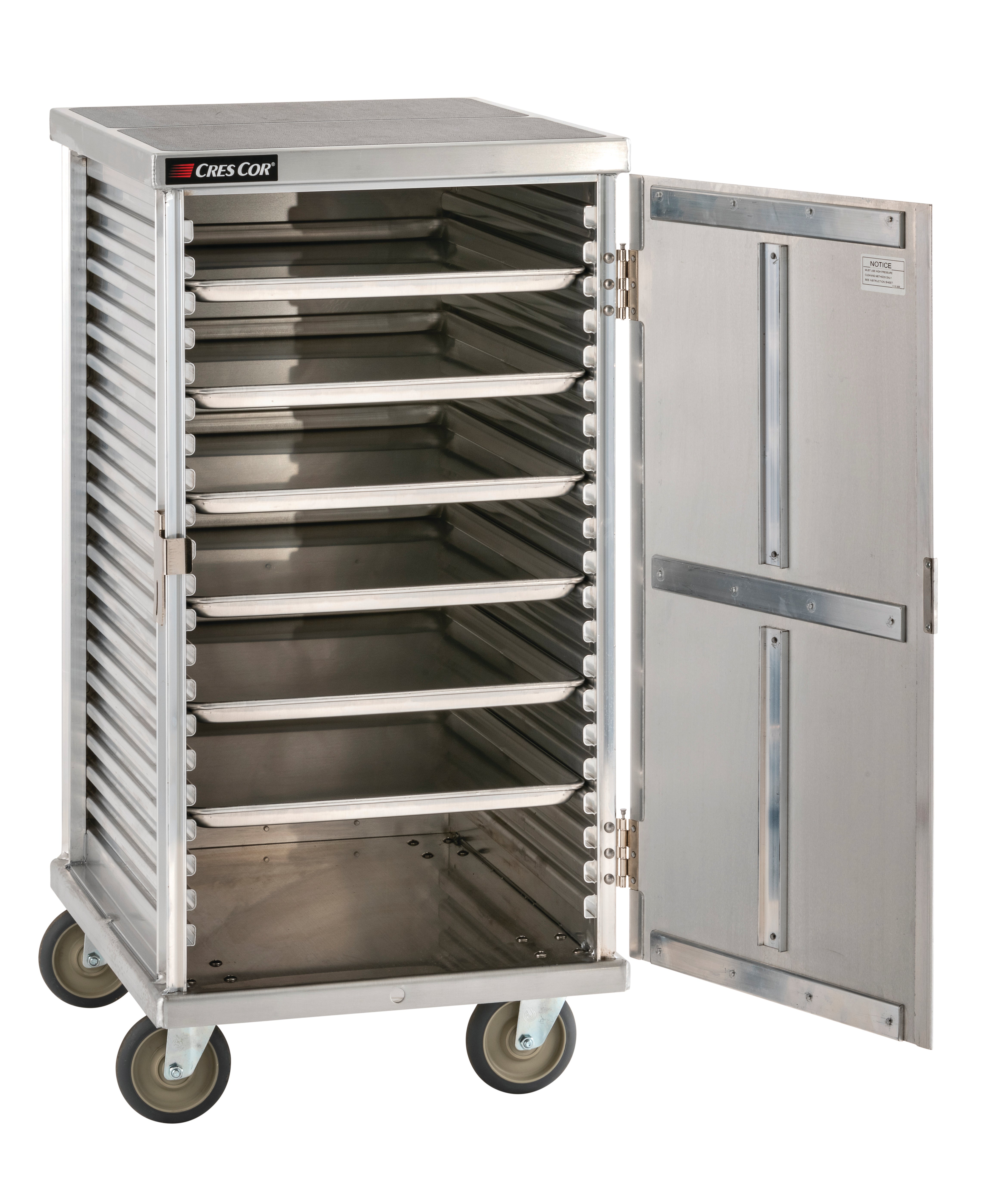 42" Mobile Enclosed Transport Storage Cabinet - 22-Pan Capacity / 270° Door