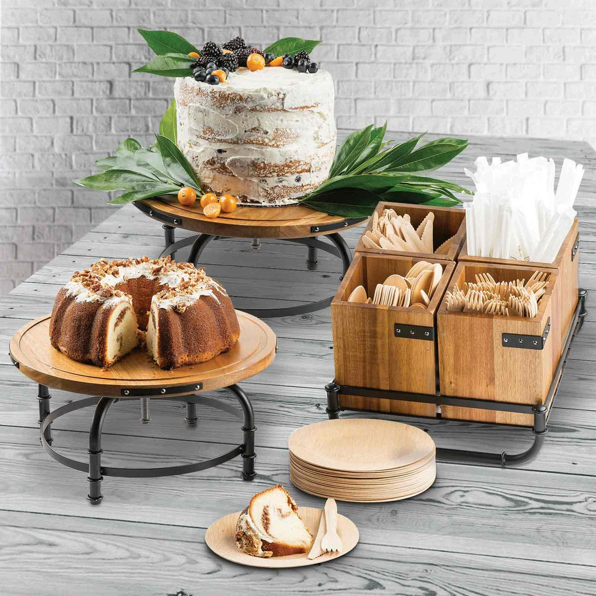 Industrial Collection™ 5.25" Square Cutlery Holder - Acacia