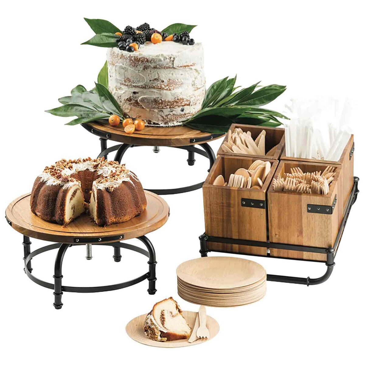 Industrial Collection™ 11.25" x 12.25" Square Cutlery Holder Rack - Metal, Black