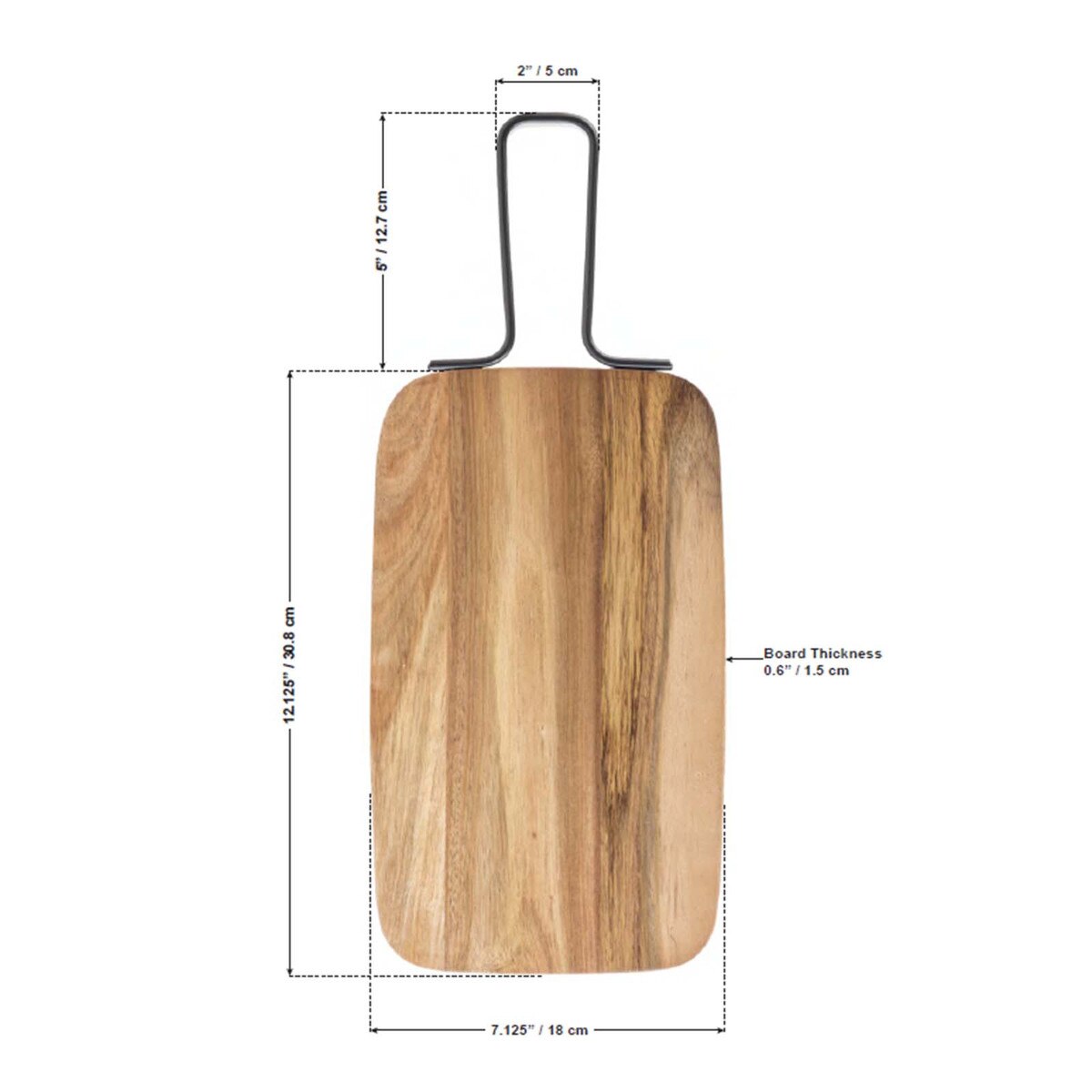 Industrial Collection™ 7.125" x 12.125" Rectangular Serving Paddle - Acacia, Brown