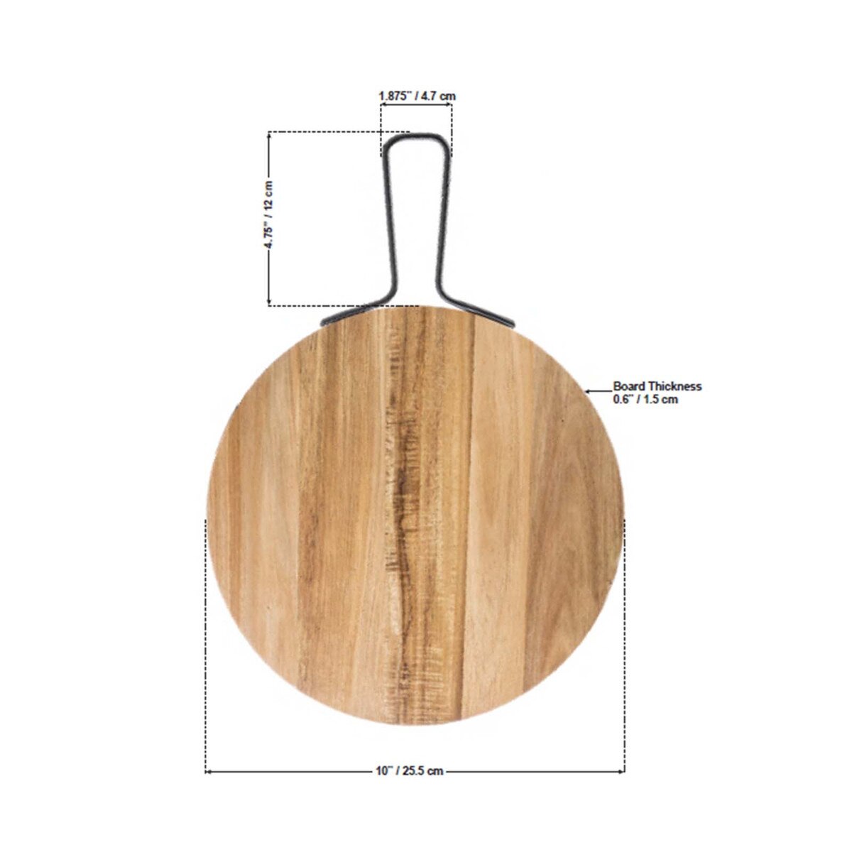 Industrial Collection™ 10" Round Serving Paddle - Acacia, Brown