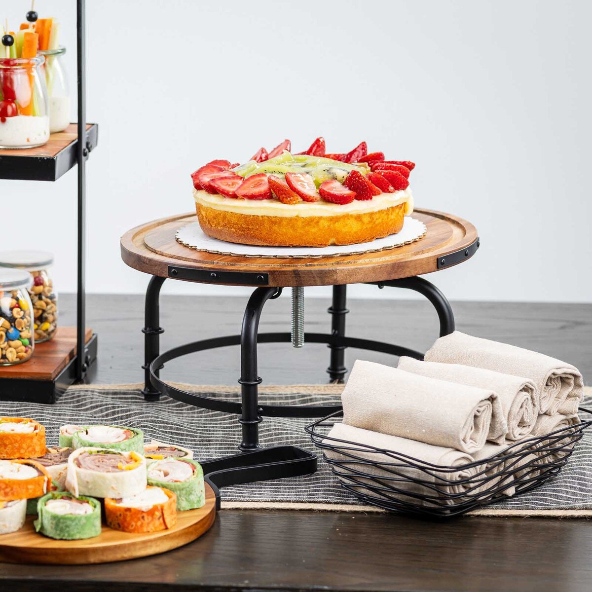 Industrial Collection™ 13" Round Cake Stand - Acacia, Black
