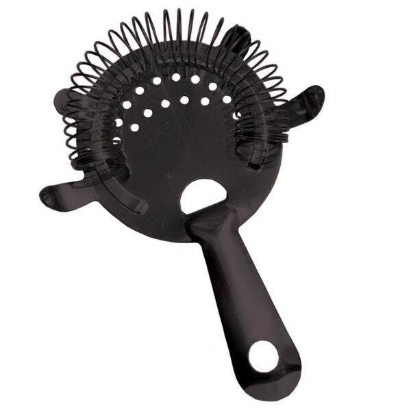 6" Cocktail Strainer, 4 Prong, Black PVD Finish