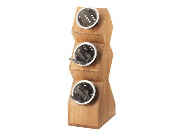 Bamboo 3-Cylinder Vertical Flatware Display