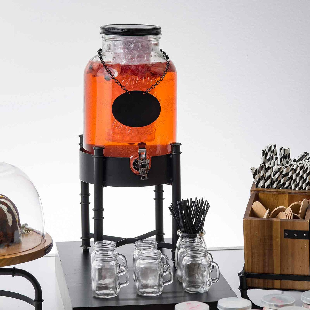 Industrial Collection™ 8.5" x 8.5" Beverage Dispenser Base - Metal, Black