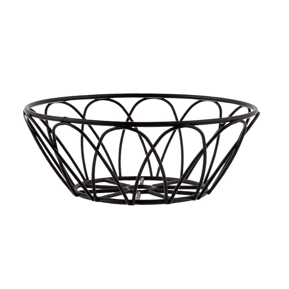 Petal Collection™ 6" Round Serving Basket - Metal, Black