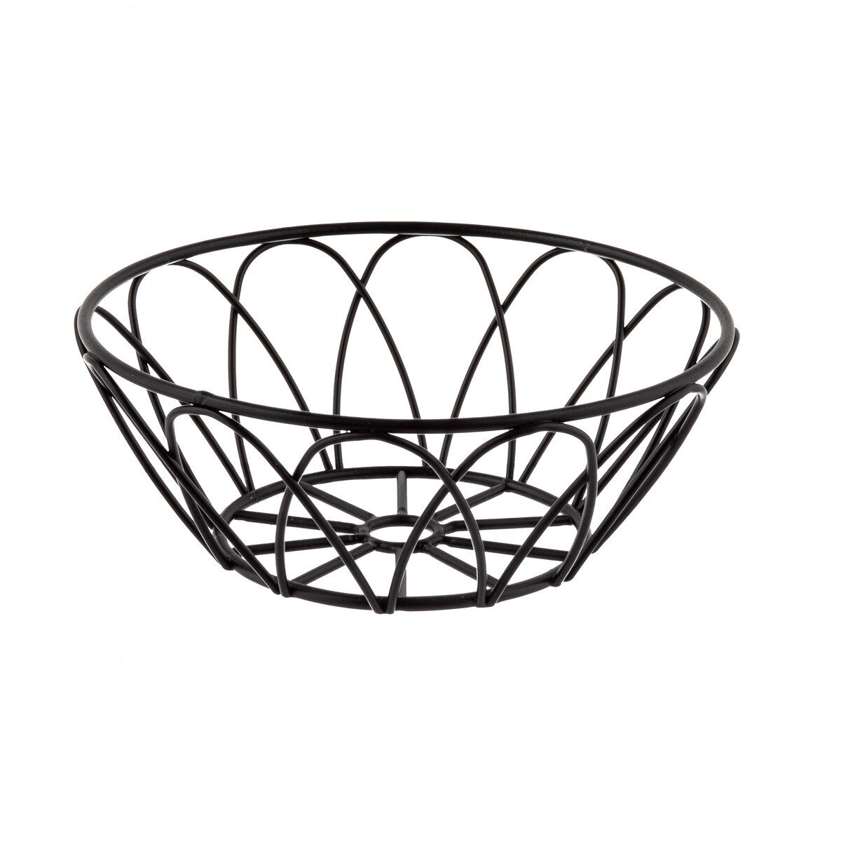 Petal Collection™ 6" Round Serving Basket - Metal, Black