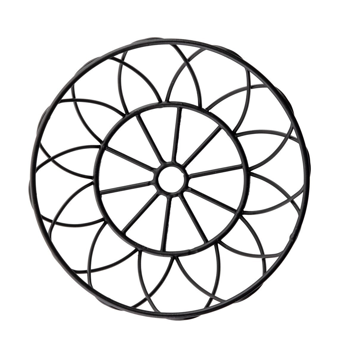 Petal Collection™ 6" Round Serving Basket - Metal, Black