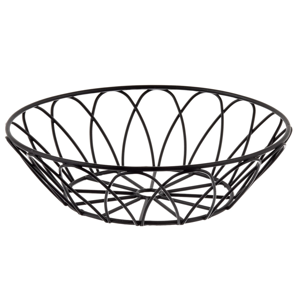 Petal Collection™ 8" Round Serving Basket - Metal, Black