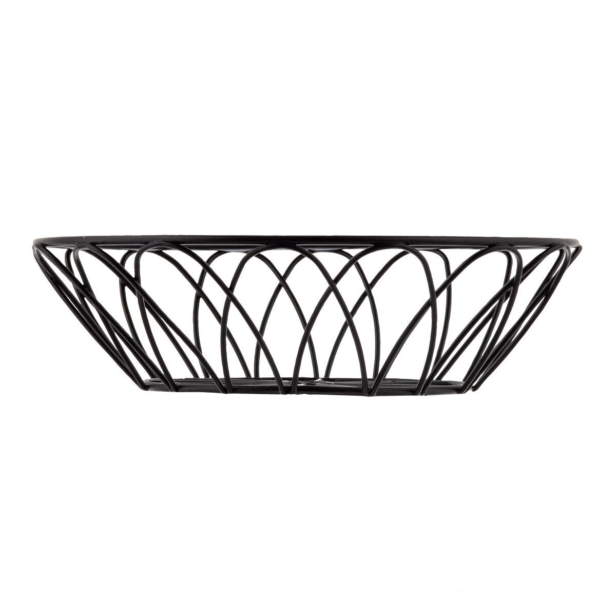 Petal Collection™ 8" Round Serving Basket - Metal, Black