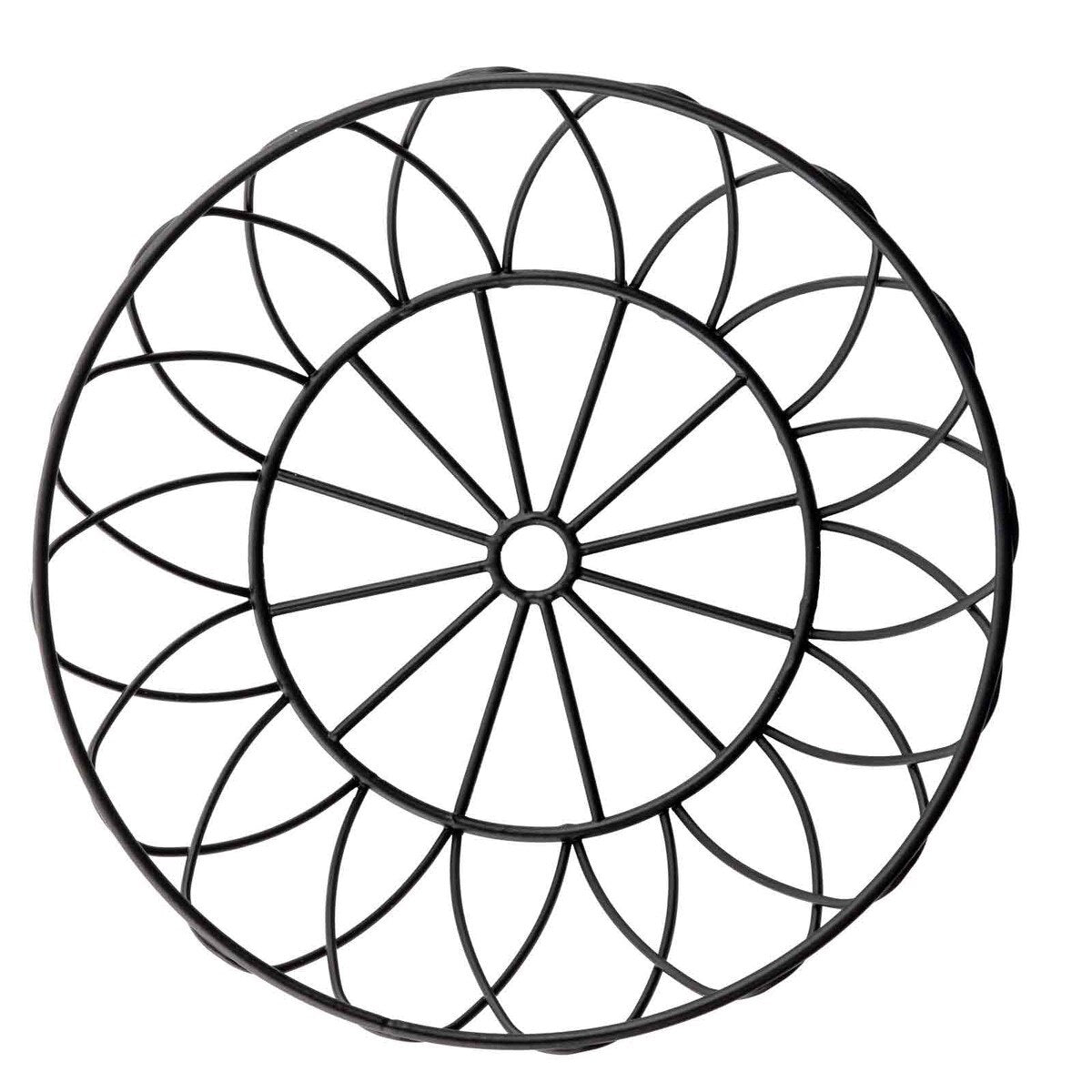 Petal Collection™ 8" Round Serving Basket - Metal, Black