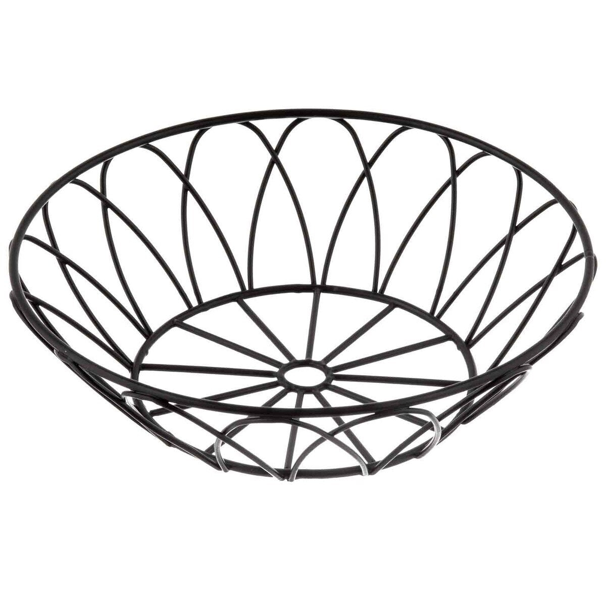 Petal Collection™ 8" Round Serving Basket - Metal, Black