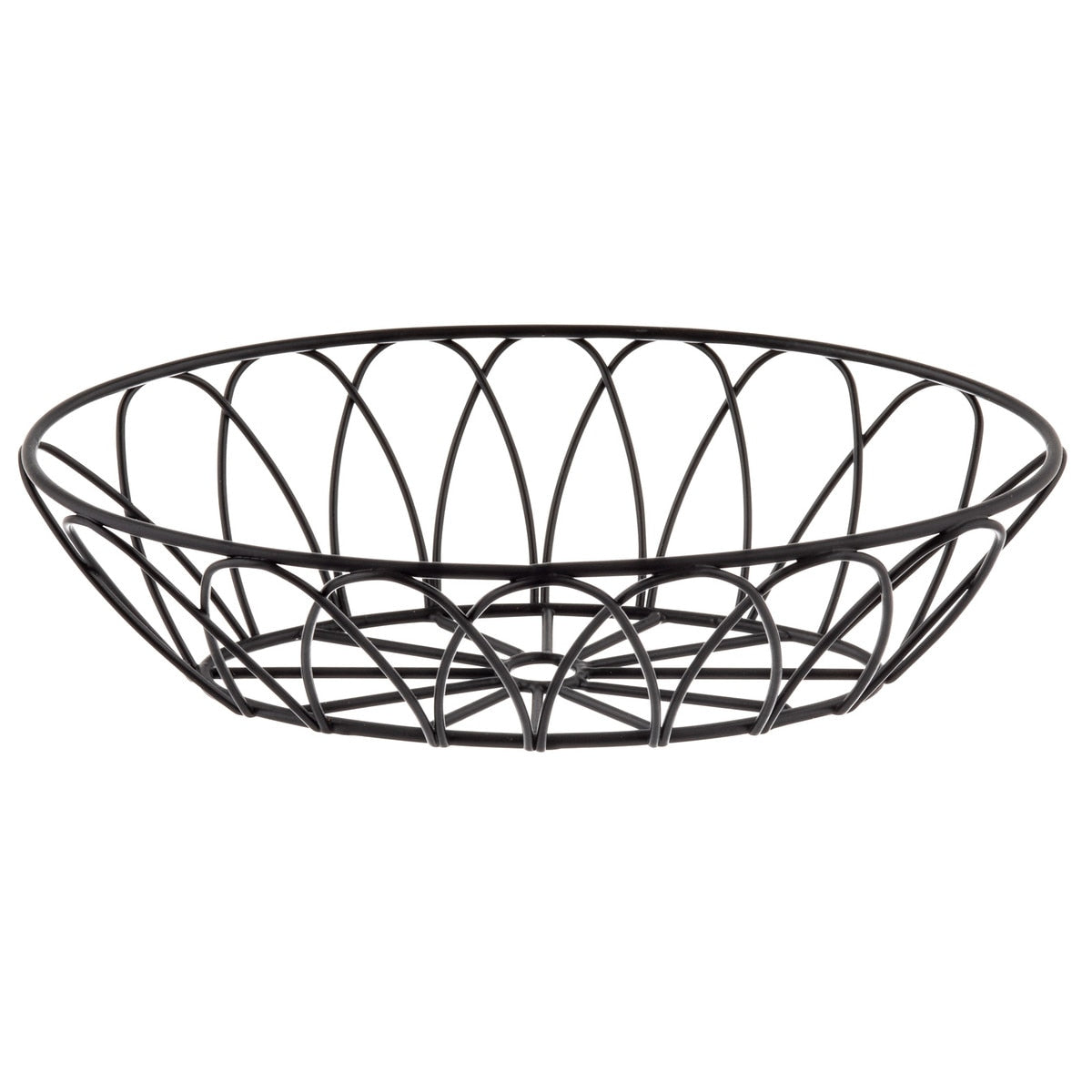 Petal Collection™ 9" x 6" Oval Serving Basket - Metal, Black