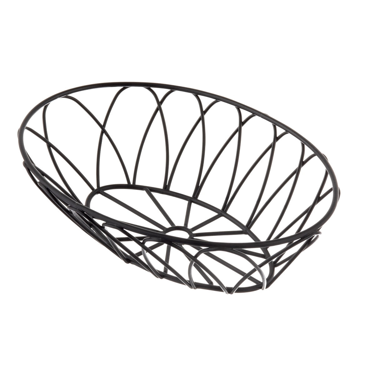 Petal Collection™ 9" x 6" Oval Serving Basket - Metal, Black