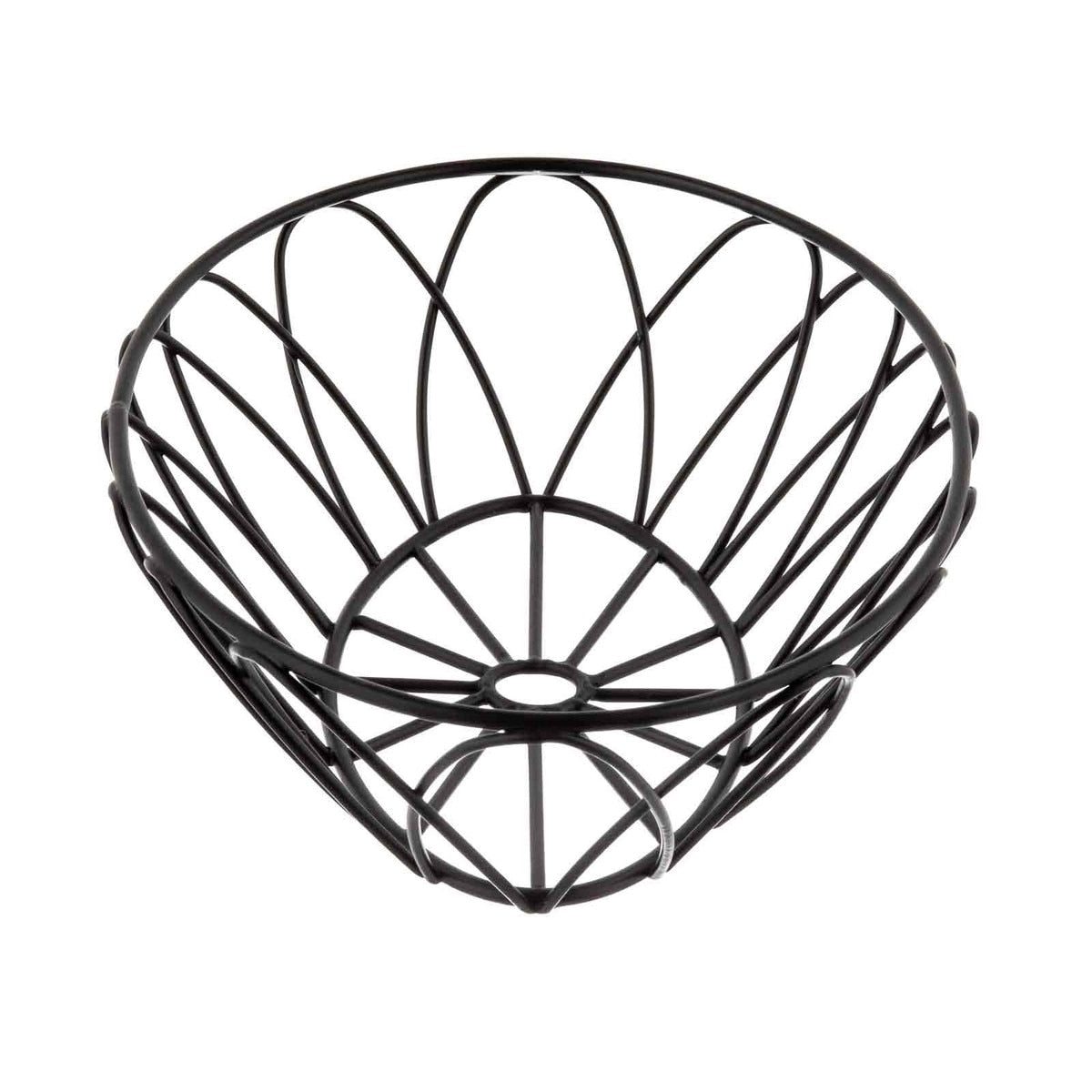 Petal Collection™ 9" x 6" Oval Serving Basket - Metal, Black