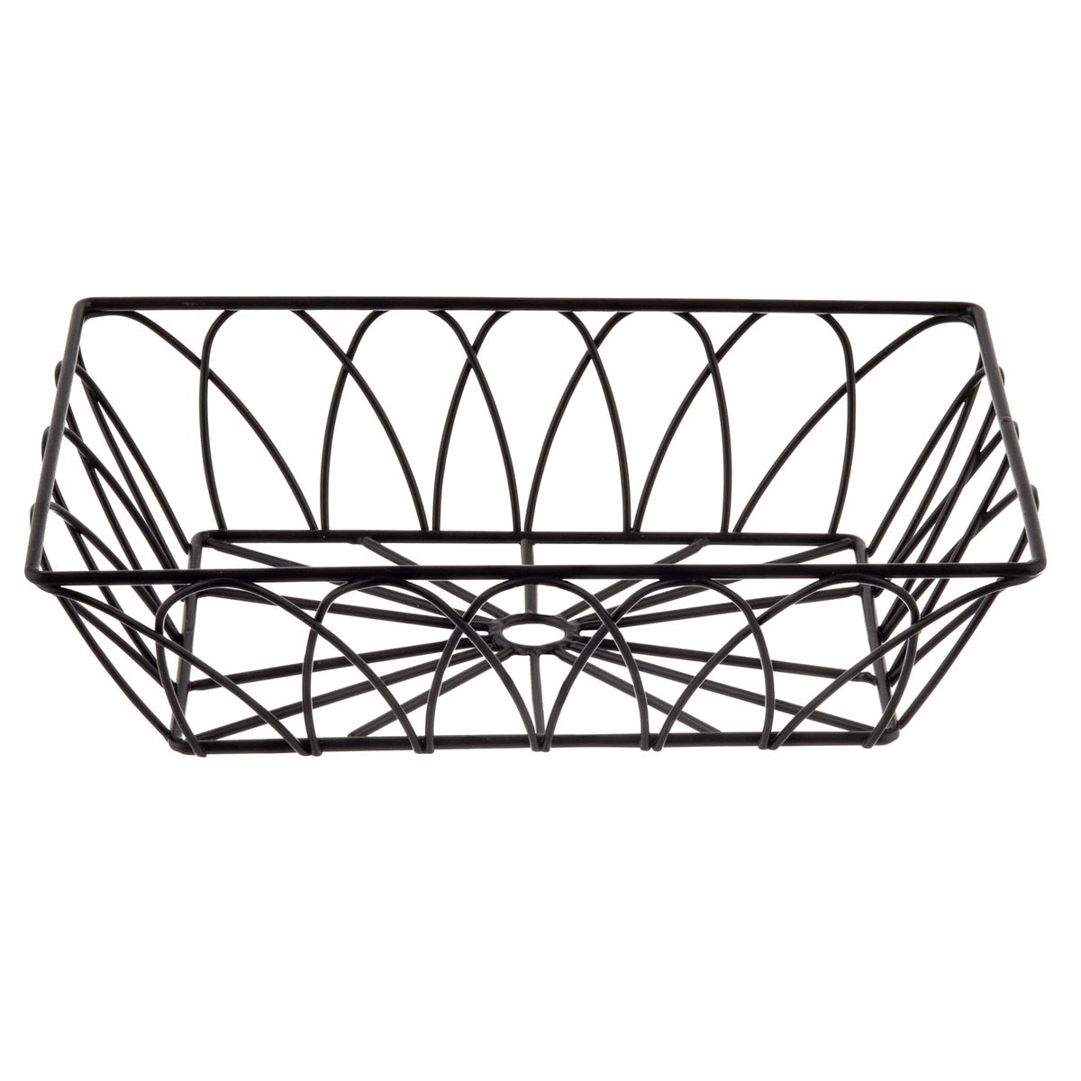 Petal Collection™ 9" x 6" Rectangular Serving Basket - Metal, Black
