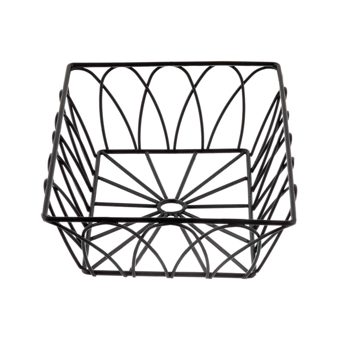 Petal Collection™ 9" x 6" Rectangular Serving Basket - Metal, Black