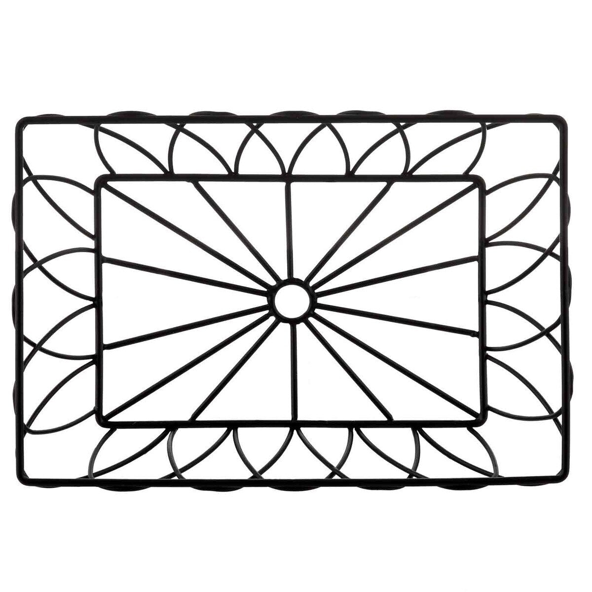 Petal Collection™ 9" x 6" Rectangular Serving Basket - Metal, Black