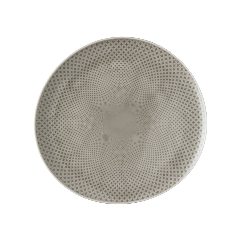 Plate, 10-5/8" x 10-1/4", round/free form, Junto, pearl grey