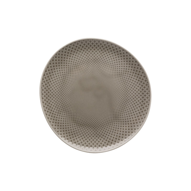 Plate, 8-2/3" dia., round/freeform, Junto, pearl grey