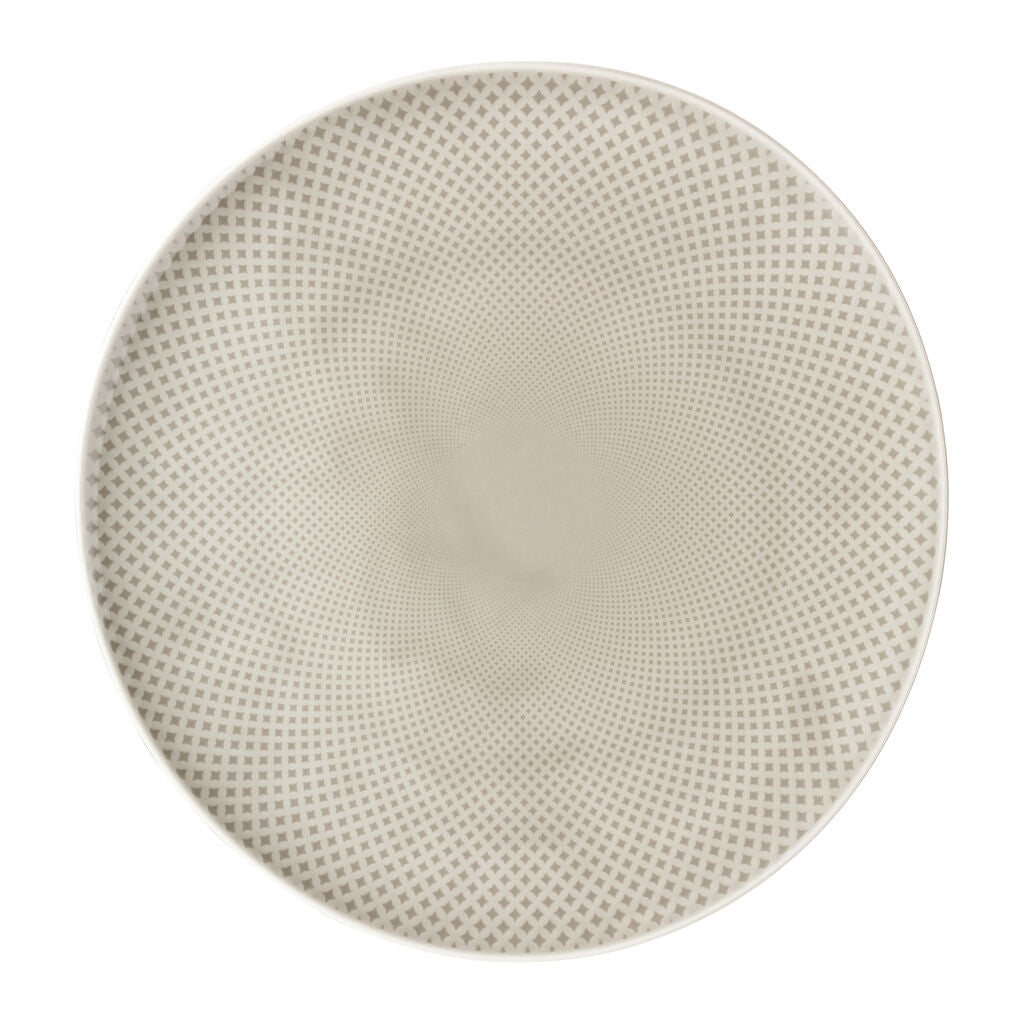 Plate, 12-5/8" dia., round/freeform, Junto, pearl grey