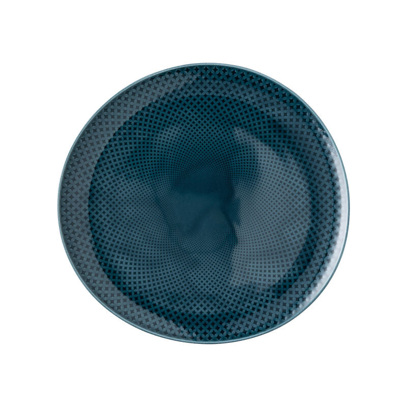 Plate, 10-5/8" x 10-1/4", round/free form, Junto, ocean blue